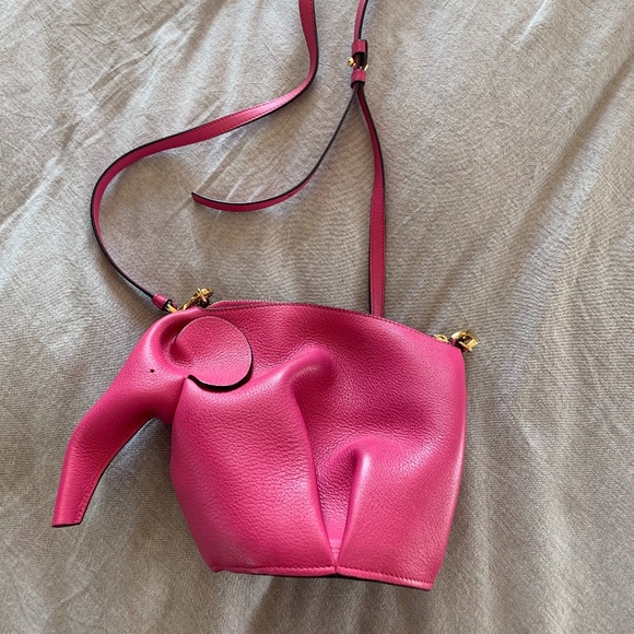LOEWE Mini Elephant Bag in Bright Pink - Picture 1 of 1